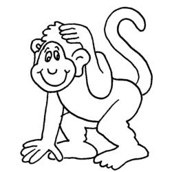 着色页: 黑猩猩 (动物) #2809 - 免费可打印着色页