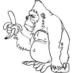 着色页: 黑猩猩 (动物) #2828 - 免费可打印着色页