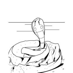 着色页: 眼镜蛇 (动物) #3230 - 免费可打印着色页