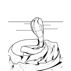着色页: 眼镜蛇 (动物) #3290 - 免费可打印着色页