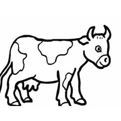 着色页: 奶牛 (动物) #13187 - 免费可打印着色页