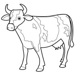 着色页: 奶牛 (动物) #13190 - 免费可打印着色页