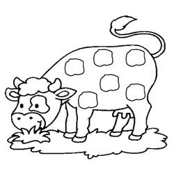 着色页: 奶牛 (动物) #13193 - 免费可打印着色页
