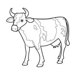 着色页: 奶牛 (动物) #13197 - 免费可打印着色页