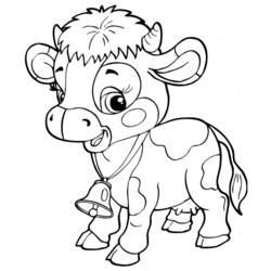 着色页: 奶牛 (动物) #13199 - 免费可打印着色页