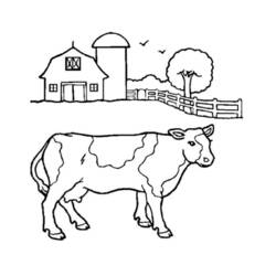着色页: 奶牛 (动物) #13202 - 免费可打印着色页