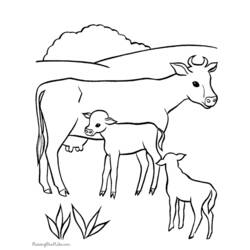 着色页: 奶牛 (动物) #13207 - 免费可打印着色页