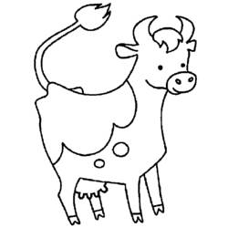 着色页: 奶牛 (动物) #13213 - 免费可打印着色页