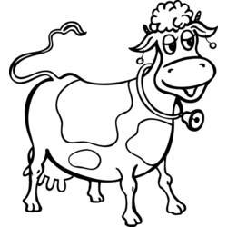 着色页: 奶牛 (动物) #13214 - 免费可打印着色页