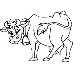着色页: 奶牛 (动物) #13215 - 免费可打印着色页