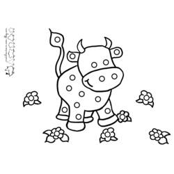 着色页: 奶牛 (动物) #13225 - 免费可打印着色页