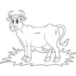 着色页: 奶牛 (动物) #13239 - 免费可打印着色页