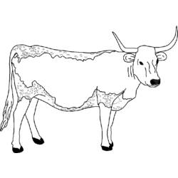 着色页: 奶牛 (动物) #13244 - 免费可打印着色页