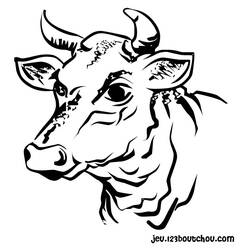 着色页: 奶牛 (动物) #13249 - 免费可打印着色页