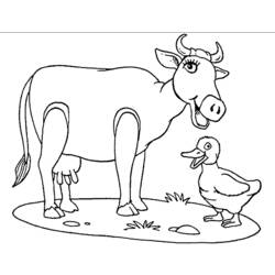 着色页: 奶牛 (动物) #13258 - 免费可打印着色页