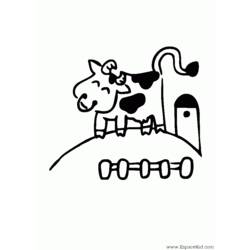 着色页: 奶牛 (动物) #13268 - 免费可打印着色页