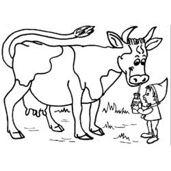 着色页: 奶牛 (动物) #13272 - 免费可打印着色页