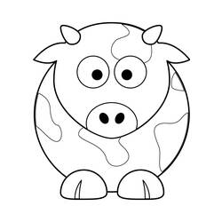 着色页: 奶牛 (动物) #13273 - 免费可打印着色页