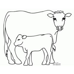 着色页: 奶牛 (动物) #13282 - 免费可打印着色页