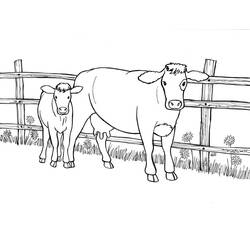 着色页: 奶牛 (动物) #13292 - 免费可打印着色页