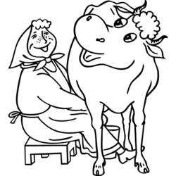 着色页: 奶牛 (动物) #13297 - 免费可打印着色页