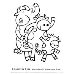 着色页: 奶牛 (动物) #13327 - 免费可打印着色页