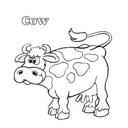 着色页: 奶牛 (动物) #13344 - 免费可打印着色页