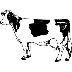 着色页: 奶牛 (动物) #13353 - 免费可打印着色页