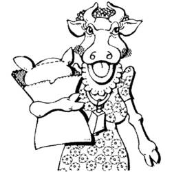 着色页: 奶牛 (动物) #13364 - 免费可打印着色页