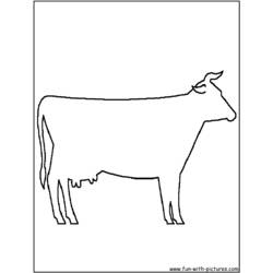 着色页: 奶牛 (动物) #13367 - 免费可打印着色页