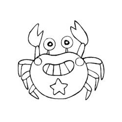 着色页: 螃蟹 (动物) #4584 - 免费可打印着色页