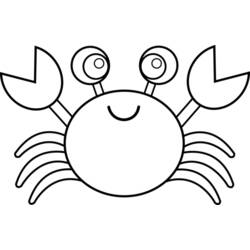 着色页: 螃蟹 (动物) #4600 - 免费可打印着色页