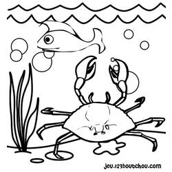 着色页: 螃蟹 (动物) #4663 - 免费可打印着色页