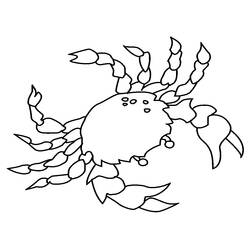 着色页: 螃蟹 (动物) #4689 - 免费可打印着色页