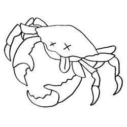 着色页: 螃蟹 (动物) #4721 - 免费可打印着色页