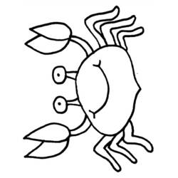着色页: 螃蟹 (动物) #4731 - 免费可打印着色页