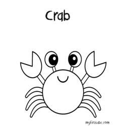着色页: 螃蟹 (动物) #4750 - 免费可打印着色页