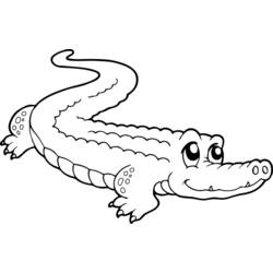 着色页: 鳄鱼 (动物) #4792 - 免费可打印着色页