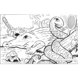 着色页: 鳄鱼 (动物) #4819 - 免费可打印着色页