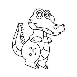 着色页: 鳄鱼 (动物) #4836 - 免费可打印着色页