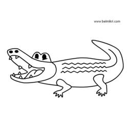 着色页: 鳄鱼 (动物) #4845 - 免费可打印着色页