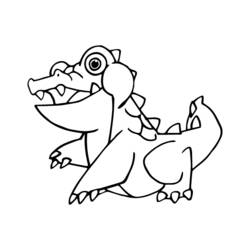 着色页: 鳄鱼 (动物) #4927 - 免费可打印着色页