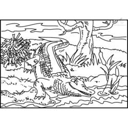 着色页: 鳄鱼 (动物) #4942 - 免费可打印着色页