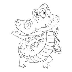着色页: 鳄鱼 (动物) #4976 - 免费可打印着色页