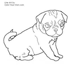 着色页: 狗 (动物) #70 - 免费可打印着色页