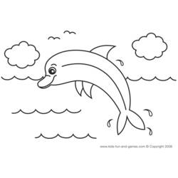 着色页: 海豚 (动物) #5105 - 免费可打印着色页
