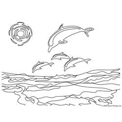 着色页: 海豚 (动物) #5110 - 免费可打印着色页