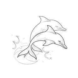 着色页: 海豚 (动物) #5113 - 免费可打印着色页