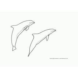着色页: 海豚 (动物) #5115 - 免费可打印着色页