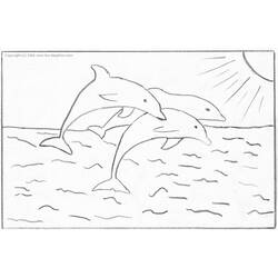 着色页: 海豚 (动物) #5173 - 免费可打印着色页